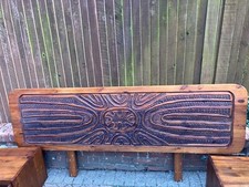Carved wooden headboard for sale  SWANLEY