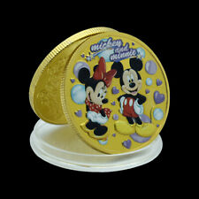 Moeda de ouro Mickey e Minnie medalha da sorte desejo feliz de ganhar dinheiro lembrança comprar usado  Enviando para Brazil