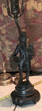 Lâmpada figurativa francesa antiga de bronze menino com tambor macaco lâmpada lanterna mágica  comprar usado  Enviando para Brazil