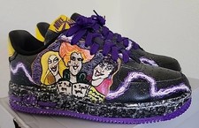 Par personalizado de Air Force 1s. Temático Hocus Pocus. Feminino tamanho juvenil 6Y/7,5 comprar usado  Enviando para Brazil
