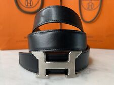 Kit de cinto Hermes Pegase 32mm paládio escovado couro preto/dourado tamanho 90cm comprar usado  Enviando para Brazil