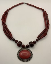 Red stone necklace for sale  NEWPORT