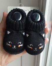 Meias botinhas Carter's 0-6 meses bebê recém-nascido preto gato malha 100% algodão comprar usado  Enviando para Brazil