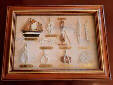 CUADRO NUDOS NAUTICOS MARINERO  velero de madera, polea, barril comprar usado  Enviando para Brazil