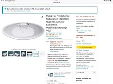 Freistehende neuwertige badewa gebraucht kaufen  Neubrandenburg