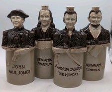 Conjunto de 4 garrafas de uísque figurativas Geo Washington Andrew Jackson Abraham Lincoln  comprar usado Conjunto de 4 garrafas de uísque figurativas Geo Washington Andrew Jackson Abraham Lincoln  comprar usado  Enviando para Brazil