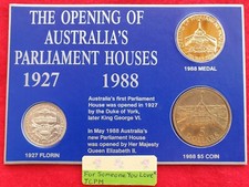 Usado, 1927 FLORIM, 1988 MOEDA DE US$ 5, 1988 MEDALHA ABERTURA DAS CASAS DO PARLAMENTO- (J22) comprar usado  Enviando para Brazil