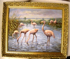 ölgemälde malerei flamingo gebraucht kaufen  Deutschland