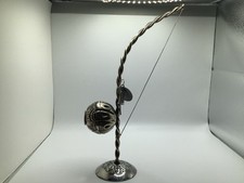 Antigo Instrumento Berimbau brasileiro de metal miniatura Gerson Bahia prata?  5 pol comprar usado  Enviando para Brazil