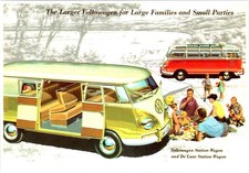 Cartão postal Repro Car Advertising 1958 VW VOLKSWAGEN Station Wagon VANAGON/Van 4X6 comprar usado  Enviando para Brazil