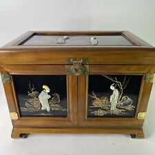 Antiga caixa de joias chinesa esculpida à mão pedra jade armário vaidade 15x10x9 comprar usado  Enviando para Brazil