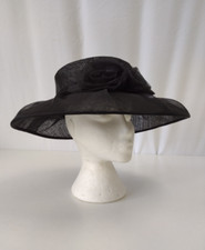 Sinamay black hat for sale  WALTON-ON-THAMES