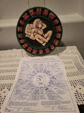 Painel de parede calendário maia cerâmica decoração arte popular asteca decoração mexicana 9" , usado comprar usado  Enviando para Brazil