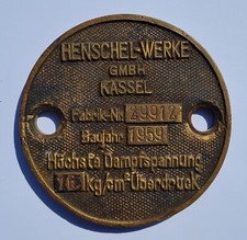 Lokschild kesselschild hensche gebraucht kaufen  Einbeck