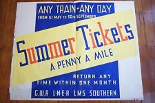 1930s summer tickets for sale  WATFORD