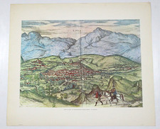 Mapa litográfico vintage da Loja Espanha, criado por George Braun no século XVI comprar usado  Enviando para Brazil