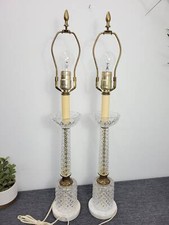 Par Vintage de Vidro Cristal e Mármore Branco Italiano Candelabro Mesa Cômoda comprar usado  Enviando para Brazil
