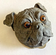 Usado, Porta-carimbo figurativo antigo vintage caixa pug cachorro buldogue francês para reparo comprar usado  Enviando para Brazil