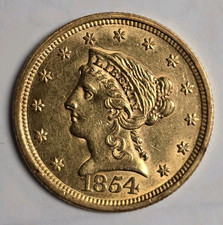 1854 2.50 gold for sale  Danville