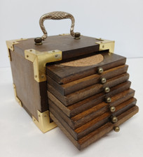 De colección. JUEGO DE 8 POSAVASOS DE MADERA DE LATÓN ESTUCHE DE CORCHO RETRO MCM ENVÍO GRATUITO segunda mano  Embacar hacia Mexico