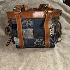 Coach denim patchwork for sale  Los Angeles