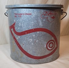 Usado, Antigo My Buddy Angler's Choice No. Balde de peixinho galvanizado 710 comprar usado  Enviando para Brazil