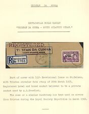 Usado, 1953 Tristan Da Cunha Cover Piece, 10/- KGVI Tristan South Atlantic HS Reg, Raro comprar usado  Enviando para Brazil