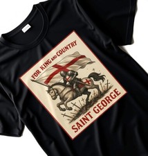 Camiseta masculina St Georges Day Inglaterra com bandeira inglesa e cavaleiros templários comprar usado  Enviando para Brazil