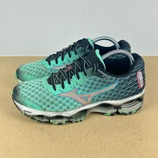 Tênis de corrida esportivo feminino Mizuno Wave Prophecy 4 7,5 verde cinza parte superior baixa comprar usado  Enviando para Brazil