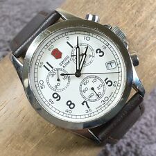 Victorinox Swiss Army masculino 24083 infantaria cronógrafo relógio de quartzo couro 8" comprar usado  Enviando para Brazil