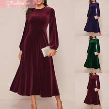 Vestido midi feminino de veludo manga comprida noite coquetel festa de Natal vestido de baile, usado comprar usado  Enviando para Brazil