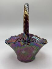 Cesta de vidro carnaval ameixa pintada à mão assinada P. Lane Fenton comprar usado Cesta de vidro carnaval ameixa pintada à mão assinada P. Lane Fenton comprar usado  Enviando para Brazil