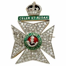Broche de prata 925 excepcional antigo 2,68 quilates branco claro CZ "CELER-ET-AUDAX" comprar usado  Enviando para Brazil