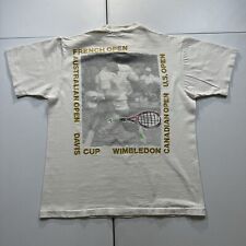 Camiseta Vintage Tênis World Tour Masculina S Branca EUA Francesa Wimbledon Aberta Anos 80 comprar usado  Enviando para Brazil