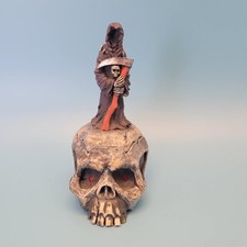 Caixa de bugigangas Grim Reaper Skull – Estatueta de resina com olhos vermelhos – 6" de altura gótica comprar usado  Enviando para Brazil