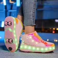 Usado, Sapatos de skate infantil menina menino 4 rodas tênis esportivo brinquedo infantil presente patinação comprar usado  Enviando para Brazil
