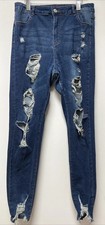 Jeans skinny feminino jeans SHEIN tamanho XL elástico desgastado UE 44 Reino Unido comprar usado  Enviando para Brazil