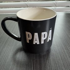 Usado, Caneca de café Room Essentials PAPA grés cinza branco pai vovô presente comprar usado  Enviando para Brazil