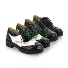 Usado, Sapato Oxford Feminino Sweet Brogue Ponta de Asa Esculpido com Cadarço Plano Respirável Casual comprar usado  Enviando para Brazil