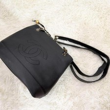 Bolsa de ombro Chanel couro caviar tote marca coco preta 24x33x13cm comprar usado  Enviando para Brazil
