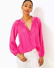 Usado, Novo Top de Seda Lilly Pulitzer Elsa, Rosa Maracujá comprar usado  Enviando para Brazil