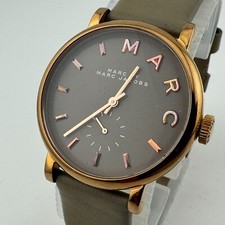 Relógio de quartzo Marc Jacobs unissex couro aço tom ouro rosa analógico nova bateria comprar usado  Enviando para Brazil