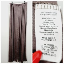 Vestuário de lona bambu luxo calça palazzo feminina cintura elástica perna larga aconchegante MED, usado comprar usado  Enviando para Brazil