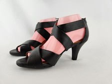 Sandálias Clarks Artisan Florine Sashae salto de couro preto biqueira aberta com tiras tamanho 8 comprar usado  Enviando para Brazil