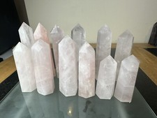 12 X Cristais de Quartzo Rosa Torre Obelisco Ponto, Atacado Joblot 1kg Venda S1 comprar usado  Enviando para Brazil