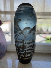 überfangglas vase geätzte gebraucht kaufen  Dillingen/ Saar