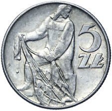 Polska - PRL - Moneta - 5 złotych Złotych 1974 - Rybak - Aluminium - Gosławski, używany na sprzedaż  PL
