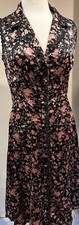 Vestido longo vintage anos 1990 Y2K Betsey Johnson tamanho 10 preto floral Ric Rac # 6832 comprar usado  Enviando para Brazil