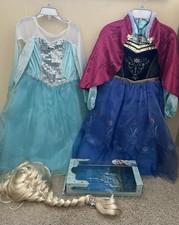Vestido e peruca Disney Store original Frozen ice palace Elsa & Anna tamanho 5/6 comprar usado  Enviando para Brazil