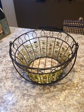 Cesta de arame com miçangas com alça 9,5"X5.5" comprar usado  Enviando para Brazil